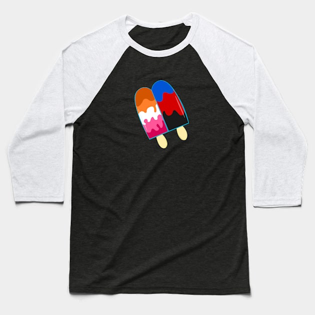 Pride Popsicle Baseball T-Shirt by traditionation